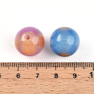 Двухцветные бусины из смолы RESI-N042-16mm-11-1