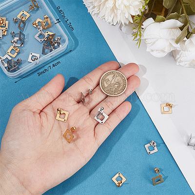 40 шт. 2 цвета фурнитура для сережек-гвоздиков из нержавеющей стали 304 STAS-BBC0004-22-1