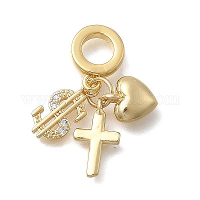 Латунь микропаве прозрачный кубический цирконий европейские подвески с подвесками KK-D431-033C-G-1