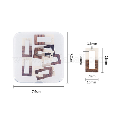 Подвески из смолы и дерева&nbsp;RESI-OL0001-09C-1