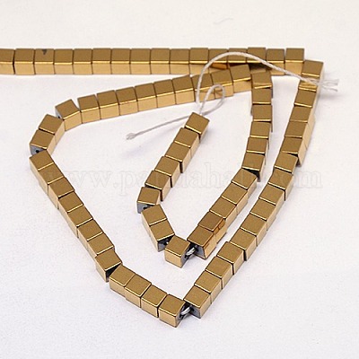 Гальванизировать немагнитных синтетический гематит бисер пряди G-J170A-3x3mm-07-1