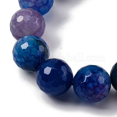 Нити бусин из натурального агата с прожилками дракона (окрашенные и нагретые) G-K390-A08-01-1