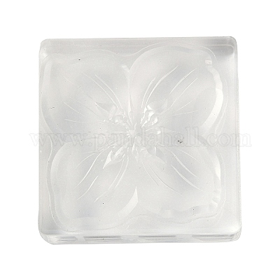 Силиконовые прозрачные штампы с 4 лепестком и акриловыми блоками DIY-G121-07B-1