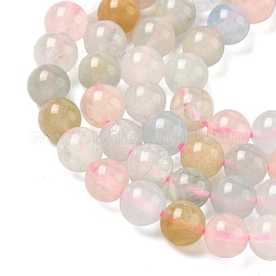 Круглый природных Morganite шарик нити&nbsp;G-L425-30-6mm-1