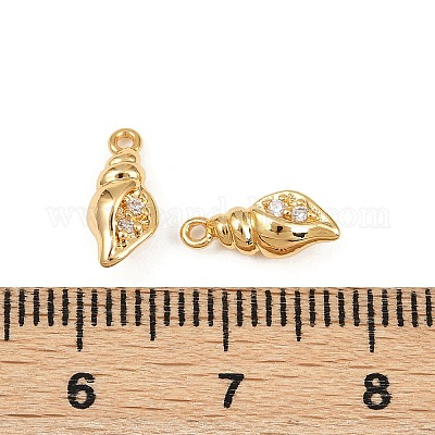 Подвески из латуни с микропаве из кубических цирконий на тему океана KK-F902-08O-G-1
