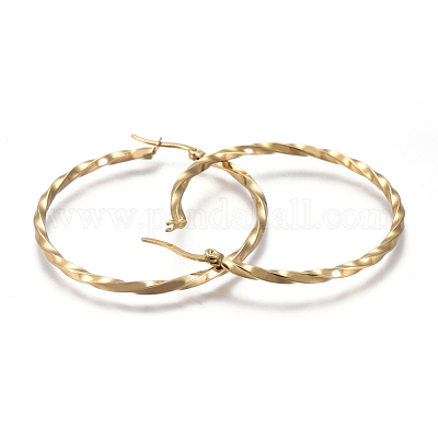 201 серьги-кольца из нержавеющей стали EJEW-A054-06D-G-1