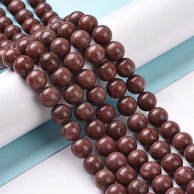 Естественно родонит круглый шарик нити G-J302-10-6mm-1