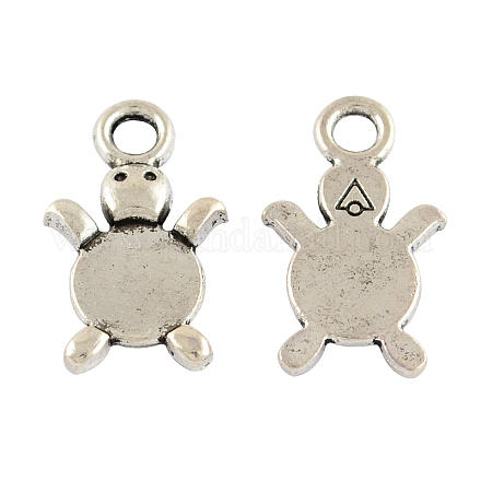 Тибетский стиль сеттинги сплава черепаха кулон кабошон TIBEP-S281-AS-LF-1