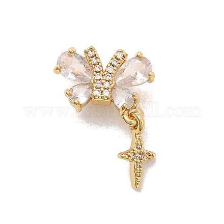 Латунные микро проложить кубического циркония бусы KK-Z131-08G-1