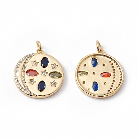 Реечное покрытие латунь микро паве разноцветные подвески из кубического циркония ZIRC-C040-01G-1