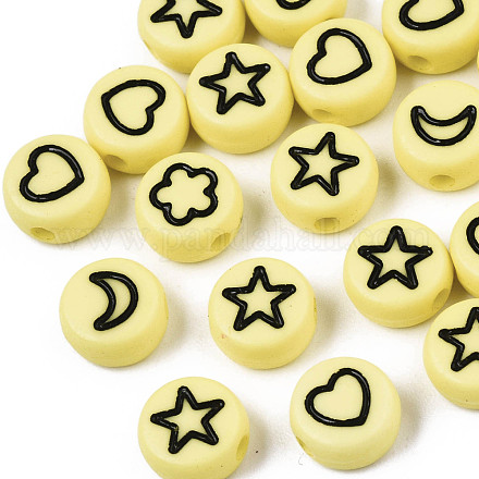 Непрозрачные акриловые бусины MACR-N008-33F-1