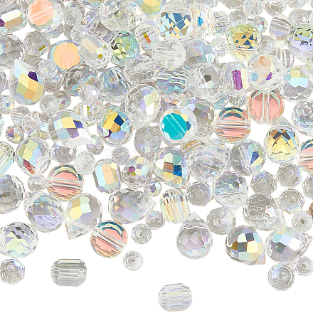 114шт прозрачные гальванические стеклянные бусины GLAA-PA0001-17E-1
