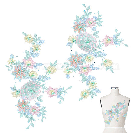 2 шт кружевная вышивка швейное волокно DIY-ME0001-42B-1