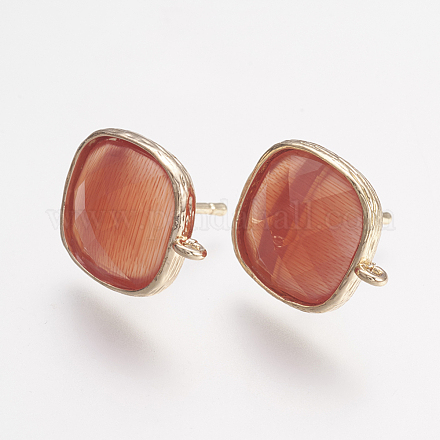 Латунные серьги-гвоздики из циркония ZIRC-G123-02G-B-1