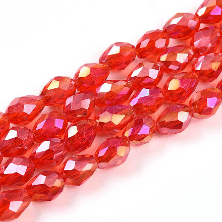 Прозрачные стеклянные бусины гальваническим пряди EGLA-N013-T6mm-B29-1