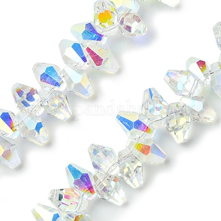 Прозрачные стеклянные бусины гальваническим пряди GLAA-K064-06A-AB01-1