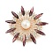 Sunflower Rhinestone Brooch Pins, with Plastic Beads, Alloy Badge for Backpack Clothes, Golden, 51.5x51.5mm