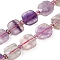 Natural Colorful Fluorite Beads Strands, with Seed Beads, Faceted, Square, 9~10.5x9~9.5x4mm, Hole: 0.9mm, about 33pcs/strand, 15.55''(39.5cm)