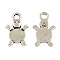 Tibetan Style Alloy Tortoise Pendant Cabochon Settings, Cadmium Free & Lead Free, Antique Silver, Tray: 10mm, 23x14x3mm, Hole: 3mm