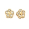 Brass Micro Pave Cubic Zirconia Beads, Flower, Long-Lasting Plated, Cadmium Free & Lead Free, Rack Plating, Real 18K Gold Plated, 4x4x3mm, Hole: 1mm