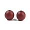 Wood European Beads, Matte Style, Round, Dark Red, 15mm, Hole: 4.7mm