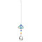 Metal Animal Hanging Ornaments, Teardrop & Rainbow Color Glass Suncatchers for Home Outdoor Decoration, Insects, 345x65mm