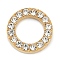 PVD Vacuum Plating 304 Stainless Steel Crystal Rhinestone Linking Rings, Ring, Golden, 13x3mm, Inner Diameter: 8mm