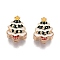Alloy Enamel European Beads, Large Hole Beads, Christmas Trees, Light Gold, 12.5x10x7.5mm, Hole: 5mm