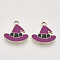 Light Gold Plated Alloy Enamel Pendants, Witch Hat Pendants, Medium Violet Red, 17.5x17.5x1.5mm, Hole: 2mm