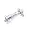Music Note Zinc Alloy Men's Tie Clips for Men, Platinum, 64x19mm