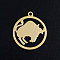 201 Stainless Steel Pendants, Constellation, Golden, Taurus, 20.5x18x1mm, Hole: 1.5mm