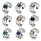 Natural Gemstone Adjustable Rings, with Platinum Brass Findings, Long-Lasting Plated, Jewely for Women, Adjustable