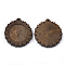 Wooden Pendant Cabochon Settings, Pendant Base, Flower, Saddle Brown, Tray: 25mm, 40x37.5x5.5mm, Hole: 2.5mm