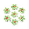 Handmade Porcelain Beads, Flower, Bright Glazed Porcelain, Light Green, 16.5~17.5x15.5~16x6.5~7.5mm, Hole: 1.4~1.8mm
