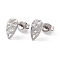 Non-Tarnish 304 Stainless Steel Stud Earring Findings, Textured Teardrop, Stainless Steel Color, 10x6mm, Pin: 0.7mm