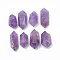 Natural Amethyst Pointed Home Decorations, Display Decoration, Healing Stone Wands, for Reiki Chakra Meditation Therapy Decos, Hexagonal Prism, 59~80x20~35mm, about 16pcs/1000g