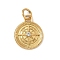 304 Stainless Steel Pendants, Compass Charms, with Rhinestone, Manual Polishing, Ion Plating(IP), with Jump Ring, Real 18K Gold Plated, 20x16x3.5mm, Hole: 4.5mm