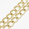 Unwelded Aluminum Curb Chains, Light Gold, 20x15.5x3x1.5mm