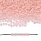 TOHO 11/0 Demi Round Beads, Japanese Seed Beads, (967) Inside Color Crystal/Neon Rosaline Lined, 2.2x0.9mm, about 8666pcs/50g