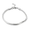 Non-Tarnish 304 Stainless Steel Curb Chain Bracelet, Stainless Steel Color, 7 inch(17.7cm)