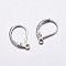 Tarnish Resistant 304 Stainless Steel Leverback Earring Findings, with Loop, Stainless Steel Color, 15.5x10.5x2mm, Hole: 1mm, Pin: 0.9mm