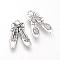 Tibetan Style Alloy Pendants, Cadmium Free & Lead Free, Dance Shoes with Bowknot, Antique Silver, 21x12.5x2mm, Hole: 2mm, about 810pcs/1000g