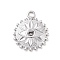 Tarnish Resistant 304 Stainless Steel Pendant Rhinestone Settings, Flat Round with Eye, Stainless Steel Color, Fit for 3mm Rhinestone, 21.5x18x2.5mm, Hole: 2.5mm
