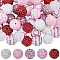 36Pcs 6 Style Resin Rhinestone Beads, with Acrylic Round Beads Inside, AB-Colors, for Bubblegum Jewelry, Mixed Color, 20x17.5~20mm, Hole: 2~2.7mm, 6Pcs/style