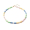 Polymer Clay Beaded Necklaces, with Brass Beads and Pearl Beads, Colorful, 17.72 inch(45cm)