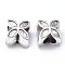 Tibetan Style Alloy European Beads, Large Hole Beads, Cadmium Free & Lead Free, Flower, Antique Silver, 10x10x8mm, Hole: 5mm, about 510pcs/1000g