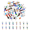 50Pcs Handmade Millefiori Glass Pendants, with Tibetan Style Alloy Beads and 304 Stainless Steel Jump Rings, Angel, Mixed Color, 32.5x18x6mm, Jump Ring: 6x0.8mm, Inner Diameter: 4.5mm