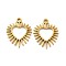 Ion Plating(IP) 304 Stainless Steel Pendants, Heart Charm, Golden, 20x16x1.5mm, Hole: 1.6mm
