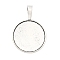 Tibetan Style Pendant Cabochon Settings, Plain Edge Bezel Cups, DIY Findings for Jewelry Making, Flat Round, Lead Free, Antique Silver, 38x27x2mm, Hole: 5x9mm, Tray: 25mm
