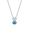 Anti-Tarnish Cubic Zirconia Rabbit Pendant Necklaces, Rhodium Plated 925 Sterling Silver Necklace, Platinum, 12.20 inch(31cm)